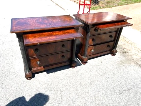 Pair of Mahogany Bachelors Chests Cover