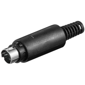 Mini-DIN-Stecker 4-polig mit Lötanschluß und Kabelknickschutz - Bild 1 von 1