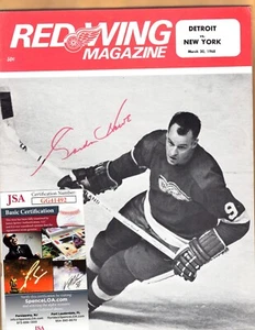 Autographed Gordie Howe 3-30 1968 Vs New York Red Wings Magazine Program JSA - Picture 1 of 7