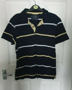 Herren STONE BAY Golf Poloshirt Blau Gestreift Kurzarm Größe S - Bild 1 von 4