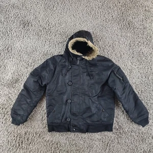 Alpha Industries N2B Coat Womens 16 Black Parka Snorkel Jacket Army Flying - Picture 1 of 15