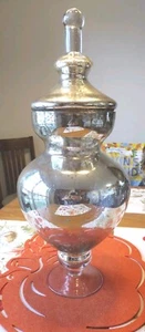 Barattolo Farmacia Vetro Soffiato Mercurio Grande Senza Chips Vintage - Foto 1 di 6