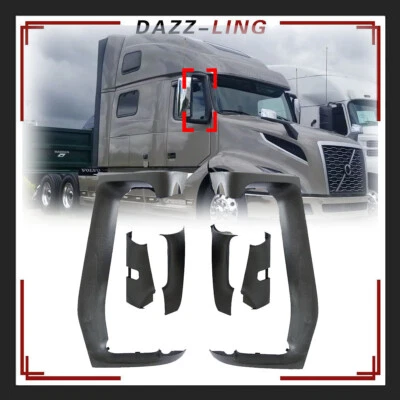 Black Door Mirror Arm Cover LH RH Pair For 2004-2018 Volvo VNL Left & Right Side Foto 1 de 4