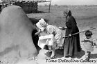 Women Baking Bread in Clay Oven, Taos, New Mexico - 1939 - Vintage Photo Print