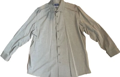 Mens APT 9 Button Up Dress Shirt XXL Gray Premier Flex - Regular Fit 18-18 1/2 - Image 1 of 2