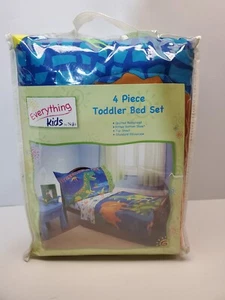 Everything Kids Animal Print Dinosaurs 4 Pieces Toddler Bedding Set New Unused  - Picture 1 of 5