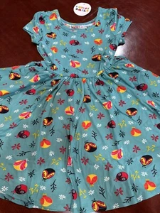 Dot Dot Smile Girls 3 4 Lady Bug Print Cap Dress NWT Fast Free Shipping - Picture 1 of 1