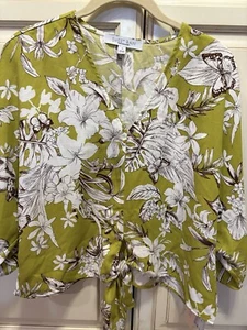 Top Sweet Rain contemporáneo para mujer talla pequeña nuevo con etiquetas verde/blanco RN# 108697 - Imagen 1 de 9