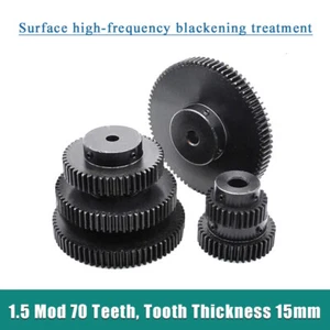1.5 Mod 70 Teeth Spur Gears Transmission Gear With Step 45# Steel Blackening - Picture 1 of 6