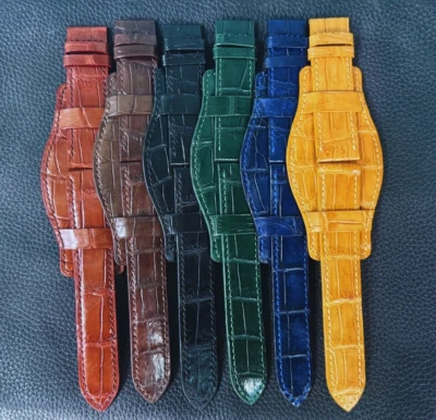 Ремешок для часов ручной работы из натуральной крокодиловой кожи 18 мм/24 мм - Изображение 1 из 2