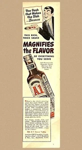 Print Ad • A1 Steak Sauce • 2.5” x 11” (Oct 1947 Woman’s Day) - Picture 1 of 2