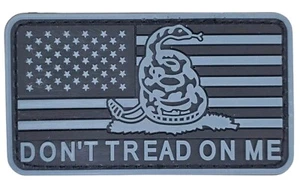 USA FLAG GADSDEN SNAKE DONT TREAD ON ME TACTICAL PVC HOOK ACU GRAY MORALE PATCH - Picture 1 of 2