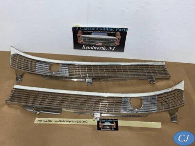 59 Cadillac LIMPIAPARABRISAS CUBIERTA DE TRANSMISIÓN MOLDURA PARRILLA - DERECHA E IZQUIERDA Foto 1 de 4