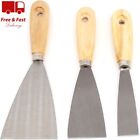 SET OF 3 Steel Blade Scraper Kit 1" 2" 3" Wooden Handle Stripping/Filling Knifes