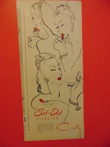 1945 COTY Sub-Deb Lipstick photo art print ad - Picture 1 of 1