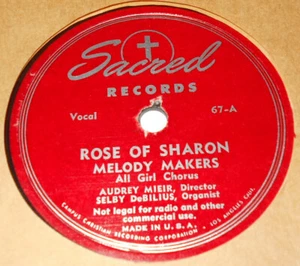 Sacred Records 67 Melody Makers Rose of Sharon / On The Jericho Road 78 RPM E-E- - Picture 1 of 2