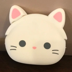 P+G Mimi Pochi Friends Silicone Coin Purse Case White Cat - Picture 1 of 6
