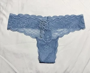 NWOT Free People Lace Thong Panties Low Rise Stretch Blue Sz XS - Picture 1 of 5