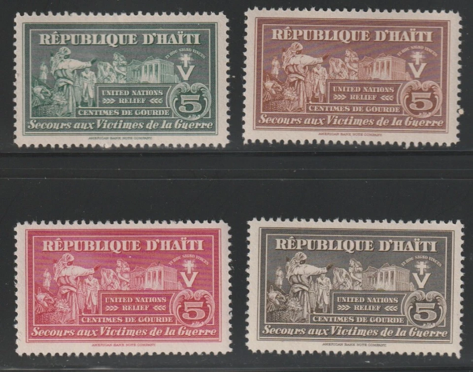 Haiti    1945    Sc # RA 5-8   Postal Tax Stamps     MNH    OG - Image 1 of 1