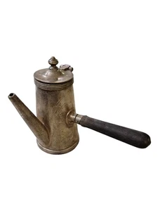 Antigua olla soldada de plata Joseph Heinrichs #34 París Nueva York mango de madera - Imagen 1 de 9