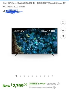 Sony BRAVIA XR A80L 77" 4K UHD OLED Smart TV - Picture 1 of 12