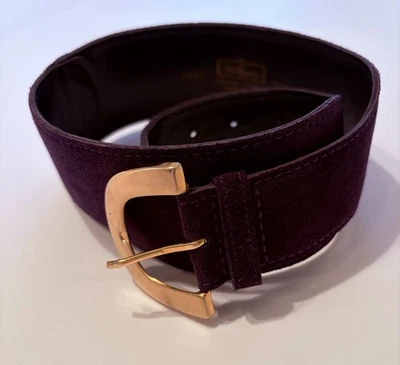 Cinturón Worthington de Colección para Mujer S 27 Cuero Púrpura Oscuro Gamuza Hebilla Dorada Ancho EE. UU. Foto 1 de 4