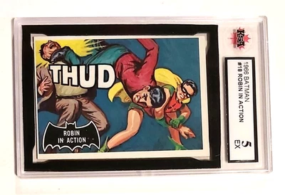 1966 Topps BATMAN Black Bat #18/ "Robin In Action" / KSA 5 EX / THUD!! - Image 1 of 2