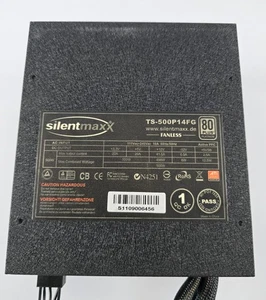 Silentmaxx TS-500P14FG 500W 80+ Platinum Netzteil – Lüfterlos - Bild 1 von 2