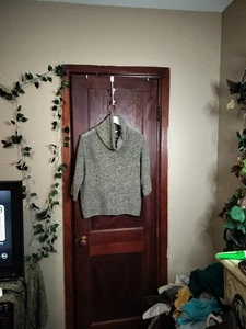 Vintage Women's Worlds Apart Sweater L Merino Wool Italian Yarn Tan & Black  - Picture 1 of 9