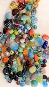200 Pc Lampwork Glass Beads 5mm-18mm Multicolor Swirls - Picture 1 of 3