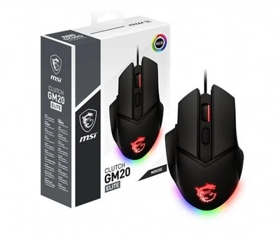 4719072721374 MSI CLUTCH GM20 ELITE Maus USB Typ-A Optisch 6200 DPI 6 Key - Image 1 of 3
