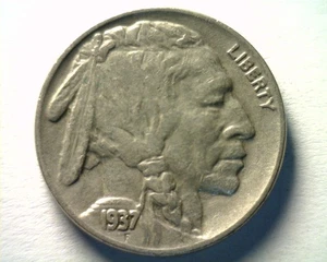 1937 BUFFALO NICKEL EXTRA FINE /ABOUT UNCIRCULATED XF/AU ORIGINAL EF/AU 99c SHIP - Picture 1 of 2