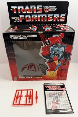 Original 1985 Transformers G1 Perceptor Box, Instructions, and Missiles - Image 1 of 4