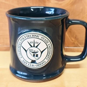 Vintage CAL POLY San Luis Obispo Keramik Kaffeebecher grün - Bild 1 von 6
