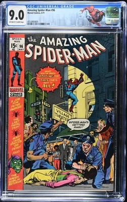 Marvel Comics Amazing Spider-man #96 CGC 9.0 (1971) No CCA Drug Issue - Image 1 of 3