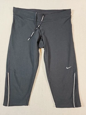 NIKE Womens Medium Dri-Fit Tech Capri Yoga Running Pants Black - Image 1 of 4