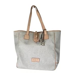 VTG Dooney & Bourke Tote Bag Canvas Leather Trim Buckle Detail Mint Condition - Picture 1 of 11