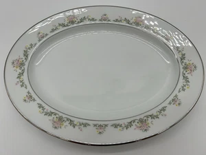 Noritake Oval Serving Platter~13.5"~Early Spring 2362~China~Pink Yellow Floral - Picture 1 of 11
