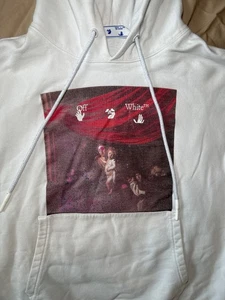 OFF-WHITE Sprayed Caravaggio Over Hoodie White Size Medium  MSRP $740 plus! - Picture 1 of 14