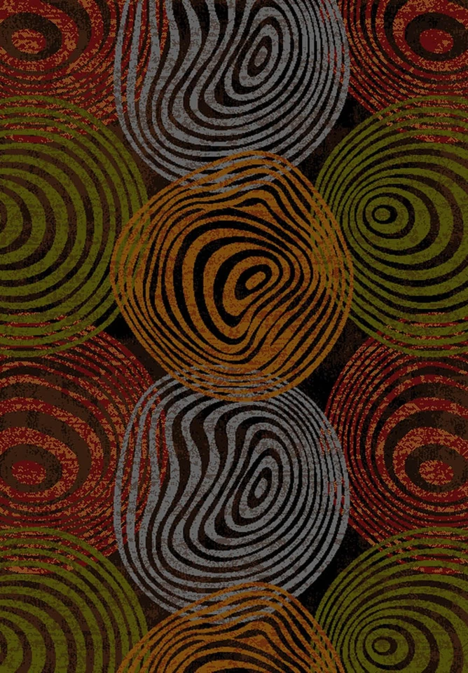 Multi-Color Circles Swirls Runner United Weavers 750-00475 - Aprx 1' 11" x 7' 2" - Image 1 of 1