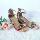 REACTION Kenneth Cole Ankle Trap Multicolor platform Heel Size 7.5 NEW 3in