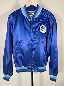 Giacca a scatto Swingster vintage anni 80 blu satinato BF Goodrich pneumatici fuoristrada taglia L - Foto 1 di 12