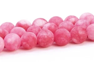 Perline di giada rosso rosa opaco 6 mm pietre preziose rotonde perline sfuse - Foto 1 di 4