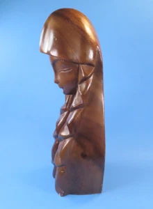 Estatua de madera tallada a mano Virgen María 12,25" Virgen vintage - Imagen 1 de 19