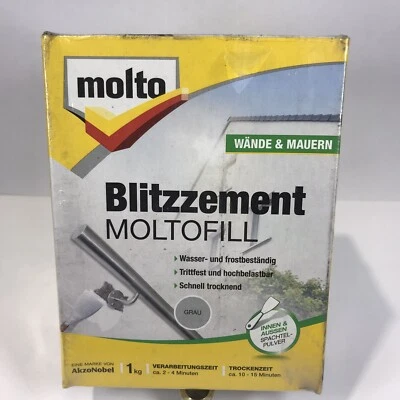 Molto Grau, Blitzzement, Wände & Mauern, 1Kg, Trittfest Wasserbeständig (16) - Bild 1 von 3