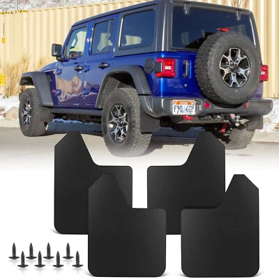 For Jeep Wrangler JK JL 07-18 4Pcs Rally Mud Flaps Splash Guard Mudguard Mudflap - Image 1 of 4