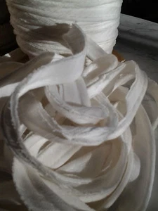 12 yards CORDING 1/4 inch WHITE on WHITE diagonal stripe cotton  - Picture 1 of 5