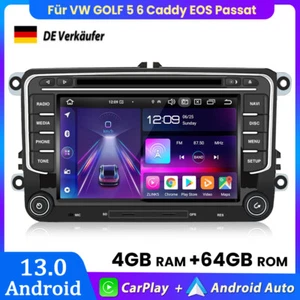 4+64GB Carplay Android 13 Autoradio CD GPS NAVI Für VW GOLF 5 6 Caddy EOS Passat - Bild 1 von 14