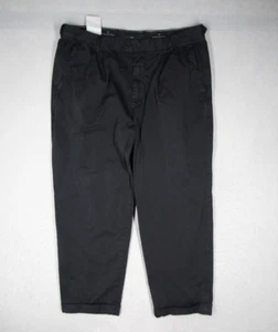 Ermenegildo Zegna Pants Mens 58 Black Pleated Cuffed Adjustable Chino 38x28 - Picture 1 of 10