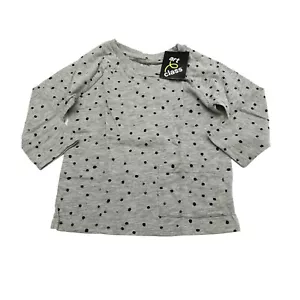 Art Class Toddler Girls Size 2T Long Sleeve T-Shirt Polka Dots Heather Grey - Picture 1 of 6